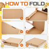 Corrugated Greaseproof Kraft Takeout Containers Packing Boxes for Homemade Pizzas Food and Crafts Custom Pizza Box