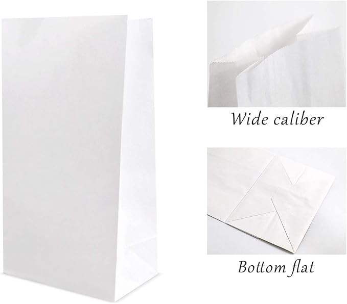 Small White Paper Bag Mini Wrapping Paper for Party Favors for Sandwiches Popcorn Snacks Cookies Bread Bags