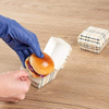 Disposable Plaid Paper Hamburger Box with Hinged Lid Kraft Cardboard Takeout Container for Mini Burgers or Desserts Food Box