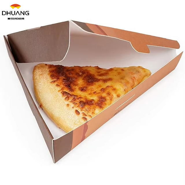 Pizza Box Clamshell Pizza Slice Container - Greaseproof Label Lock Kraft Paper Single Recyclable Custom Pizza Boxs