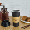 Disposable Black Paper Coffee Mug Hot Coffee Chocolate Drink Lid Stir Stick Coffee Cup