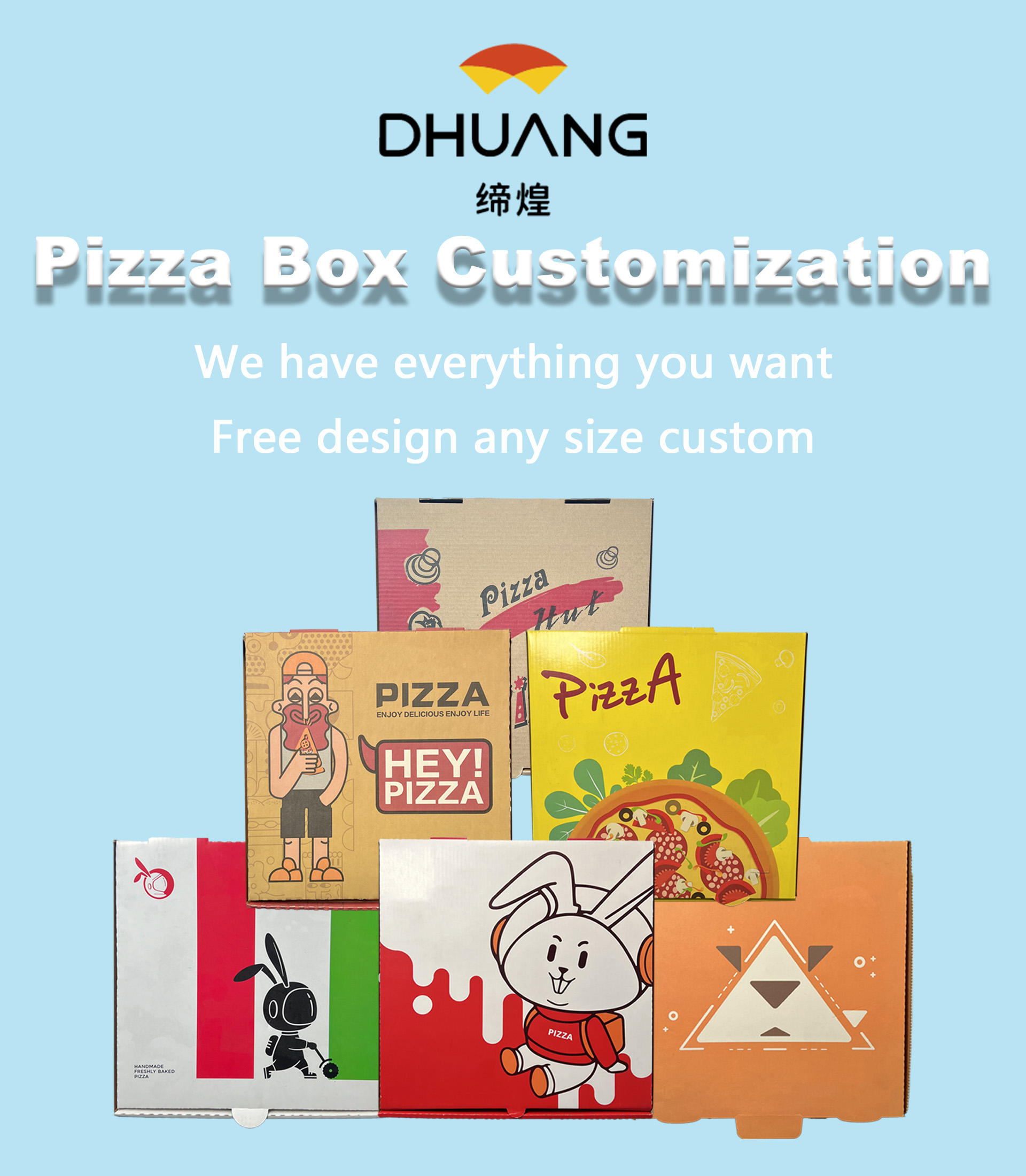 Square Cardboard Pizza Boxes Are Used for Takeout Bakery Restaurants Pizza Party Supplies Custom Pizza Box