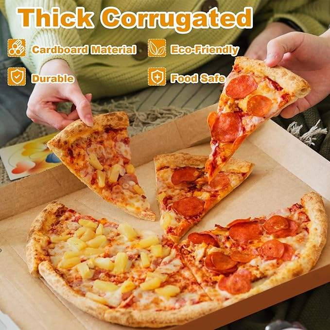 Square Cardboard Pizza Boxes Are Used for Takeout Bakery Restaurants Pizza Party Supplies Custom Pizza Box