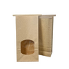 Printed Wire sealed Kraft Paper Bread Bag Brown White Coated Baking Toast Bag with clear Window CUSTOM Bread Bags