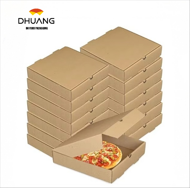 Kraft Corrugated Takeout Cardboard Box Takeout Food Container Pizza Cake Cookies Food Packaging Custom Pizza Box
