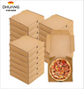 Kraft Paper Pizza Box Bulk Disposable Corrugated Cardboard Takeaway Box Cake Biscuit Food Custom Pizza Box