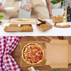 Kraft Paper Pizza Box Bulk Disposable Corrugated Cardboard Takeaway Box Cake Biscuit Food Custom Pizza Box