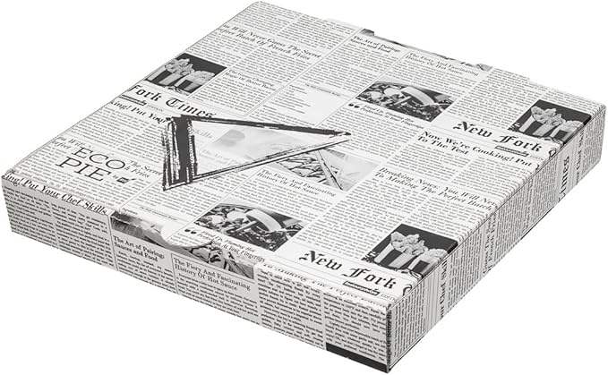 Corrugated Takeout Box - Newsprint and White Paper Takeout Box Oil Resistant Disposable Custom Pizza Boxs