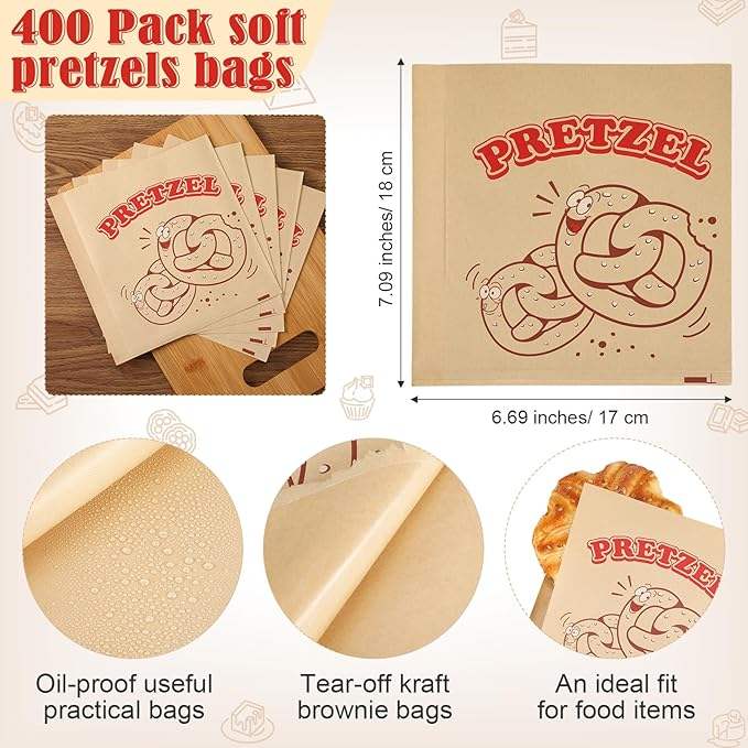 Double Open Pocket Greaseproof Packaging Paper Bag for Sandwich Wrap for Snacks Food Biscuits Chocolates Oil-proof Paper Bag
