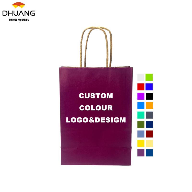 Customized Printed Kraft Paper Bags for Simple Packaging of Candies Color Scheme Gift Bags for Retail Sale Shopping Bag