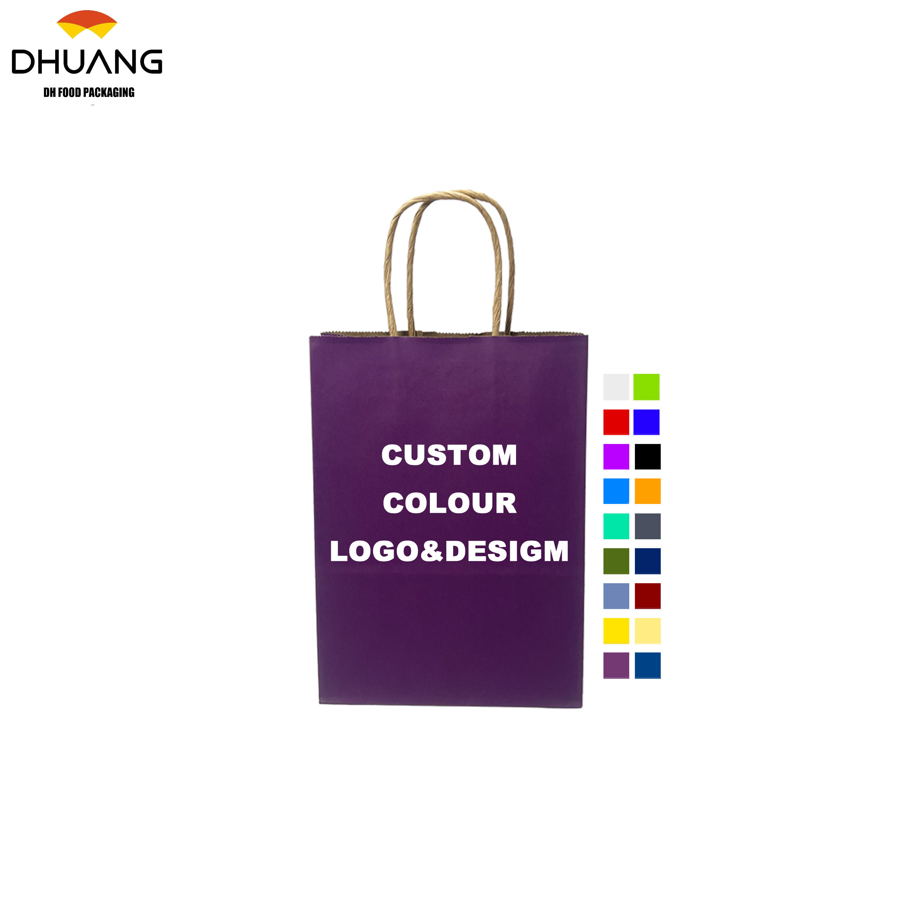 Hand-held Leather Paper Bag with Simple and Colorful Design Custom-printed with LOGO for Gift Packaging Shopping Bag