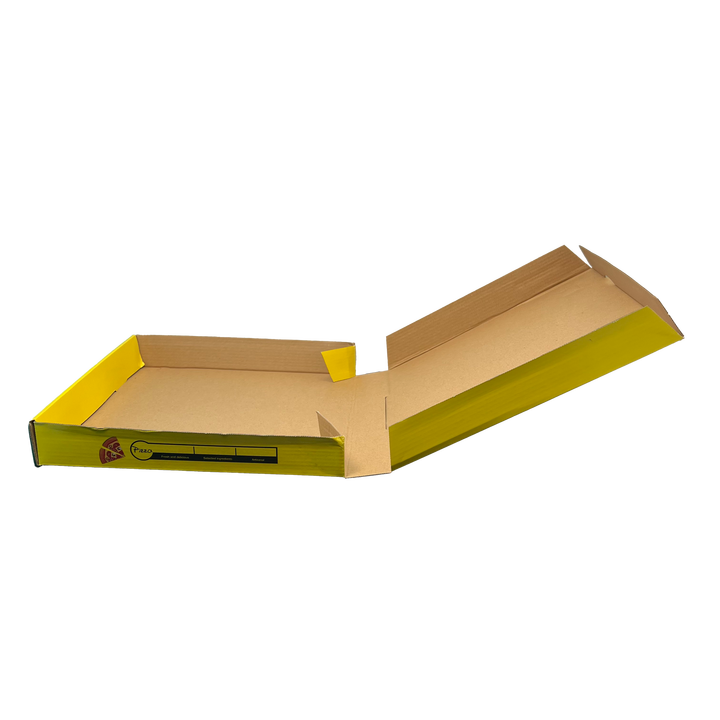 Wholesale Design logo Eco-friendly Clamshell Baking Restaurant Safe Cardboard Corrugated Kraft Custom Pizza Box