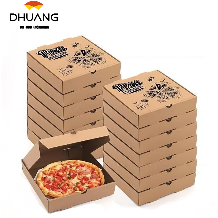 Disposable Cardboard Pizza Boxes Corrugated Paper Pizza Takeout Food Delivery Gift Packaging Custom Pizza Box