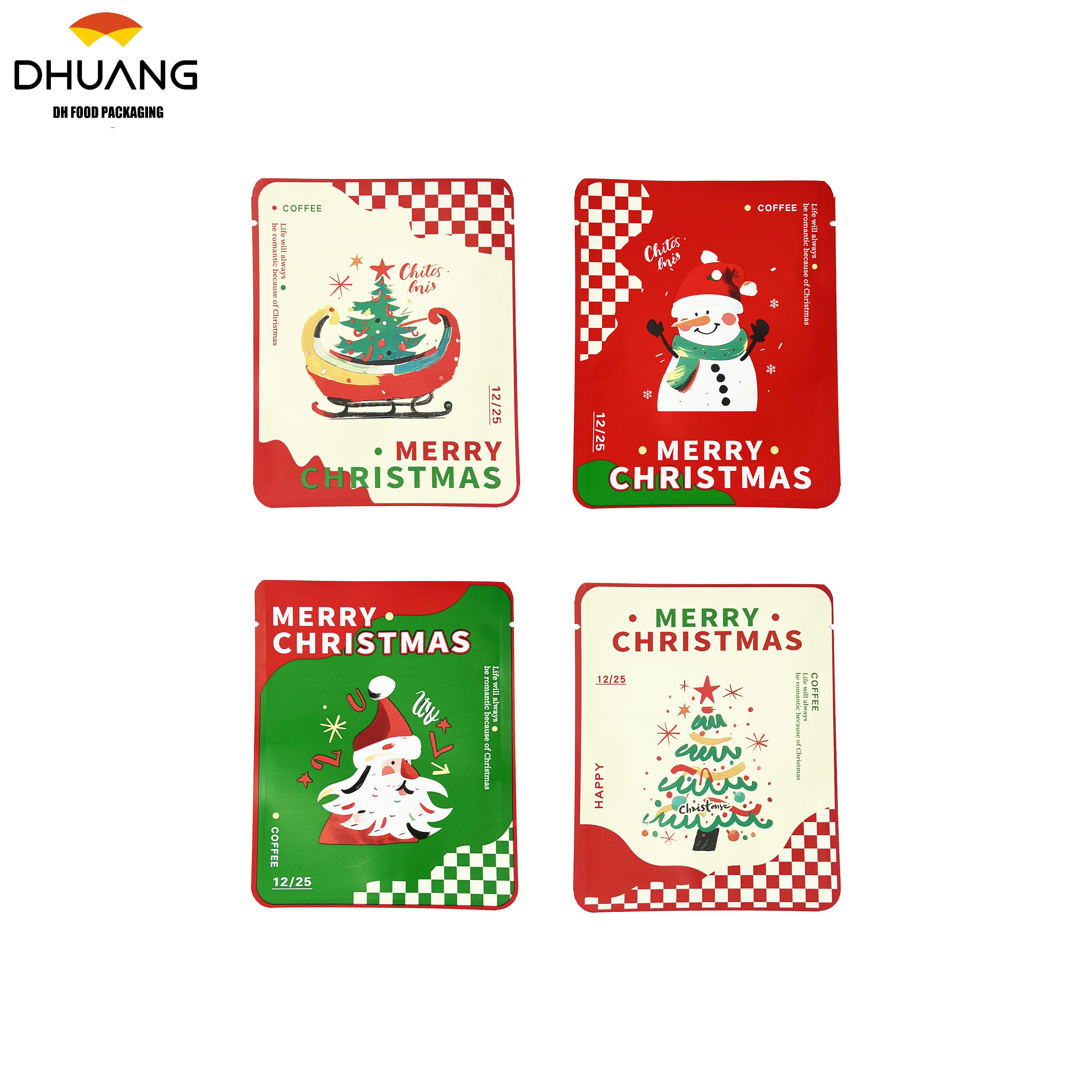 One-time Disposable Easy-tear Christmas Coffee Pods Packaging Bag sealed Bag Convenient Coffee Powder Coffee Bags