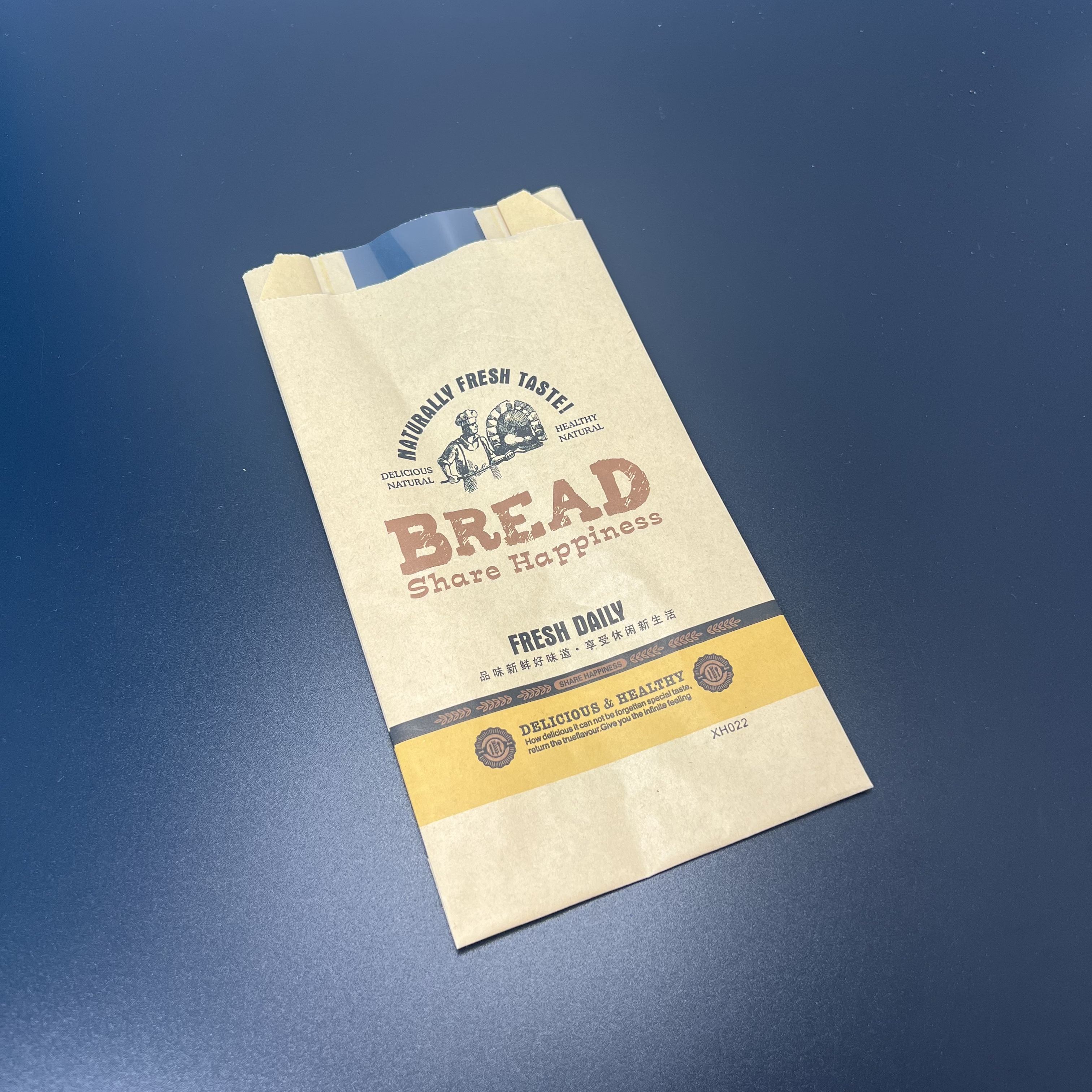 Bring Your Own logo Custom Bread Kraft Paper Bag with clear Window Toast Paper Bag Oil-proof Paper Bag