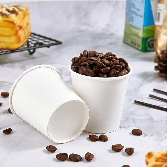 4oz White Mini Mouthwash Cup - Hot and Cold Drink Cup - Suitable for Home School and Office Use Paper Cup