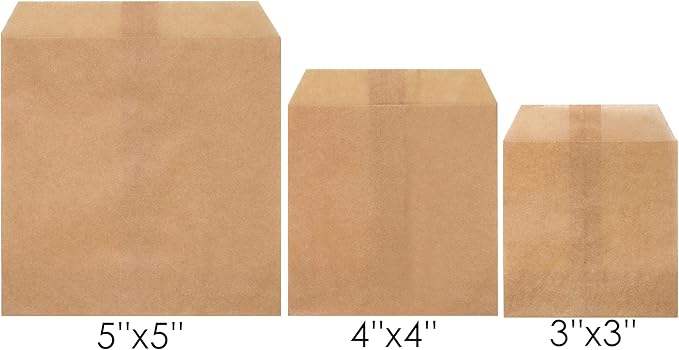 Quotidian Brown Glassine Paper Bags Envelopes Durable Packaging Paper for Secure Storage Oil-proof Paper Bag