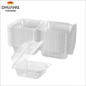 Clear Plastic Clamshell Take-out Food Container with Hinge, Outer Diameter, Suitable for Desserts, Snacks, Etc