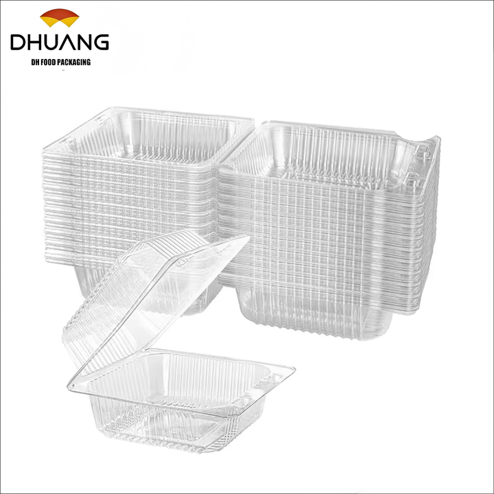 Clear Plastic Clamshell Take-out Food Container with Hinge, Outer Diameter, Suitable for Desserts, Snacks, Etc