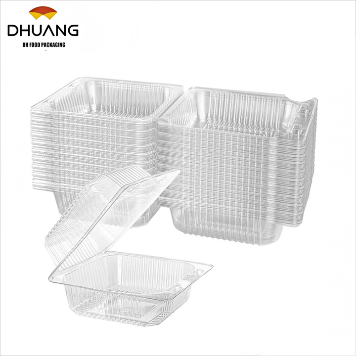 Clear Plastic Clamshell Take-out Food Container with Hinge, Outer Diameter, Suitable for Desserts, Snacks, Etc