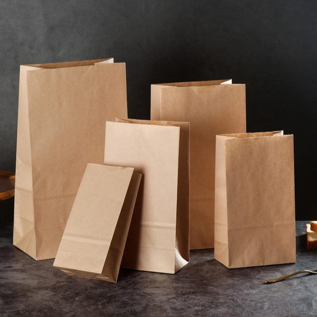 West Point Bags Wholesale Stock Storage Kraft Paper Bag Oil-Proof Thickened Baking Take-Away Food Square Bottom Flexo Printing