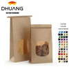 Kraft Paper Bag Clear Window Tin Label Lock for Storing Cookies Rustic Brown Sturdy Moisture-Air Protected Custom Bread Bags