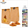 Christmas Paper Bread Bag with Window Kraft Paper Bread Storage Bags Labels Cookie Coffee Beans Custom Bread Bags