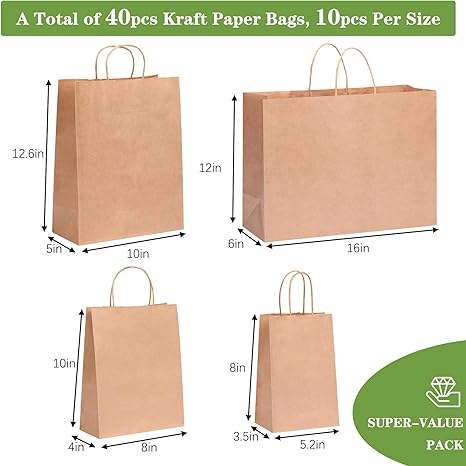 Gift Bag Paper Bag with Handle Kraft Shopping Lunch Custom Paper Bags
