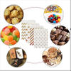 Custom Printed Paper Bags Bright Gold Color for Candy Buffet Cookies and Pastries Oil-proof Paper Bag