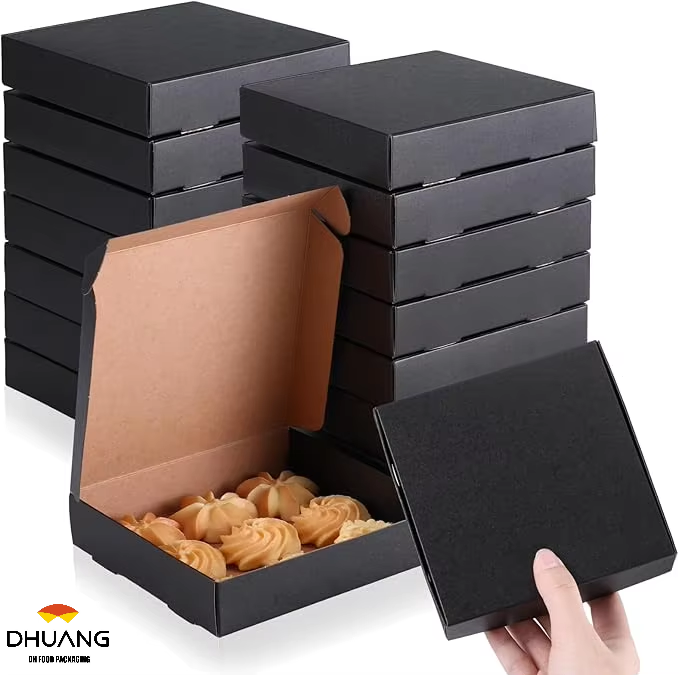 100 Mini square Party Gift Kraft Box Take Out Container Cake Cookies Food Gift Box Custom Pizza Boxs