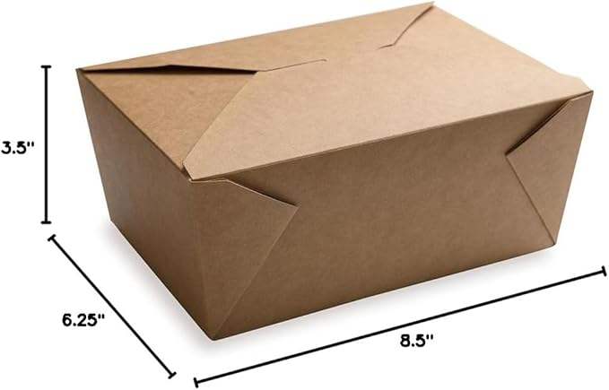 Box - Label Lock Closed Heat Resistant Kraft Paper Disposable Lunch Box Is Oil Resistant to Hot and Cold Foods Food Box