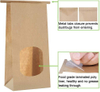 Brown Paper Bag with Window and Plastic Tie-lock Suitable for Bakery Biscuits Coffee Beans Party Gifts Custom Bread Bags