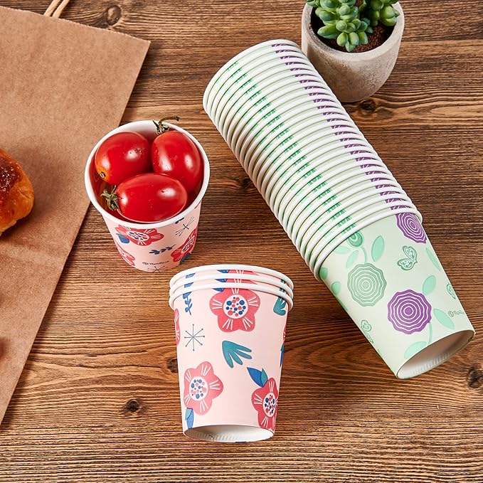 600 Packs 5 Oz Paper Colored Disposable Bathroom Small Gargle Espresso Cups Party Picnic Travel Custom Paper Cups