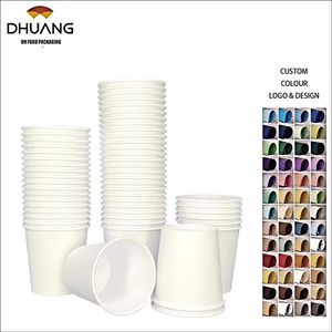 100 Count Biodegradable Paper Hot Cups PE Paint Coat Custom Single Wall for Food Packaging Noodles Includes Paper