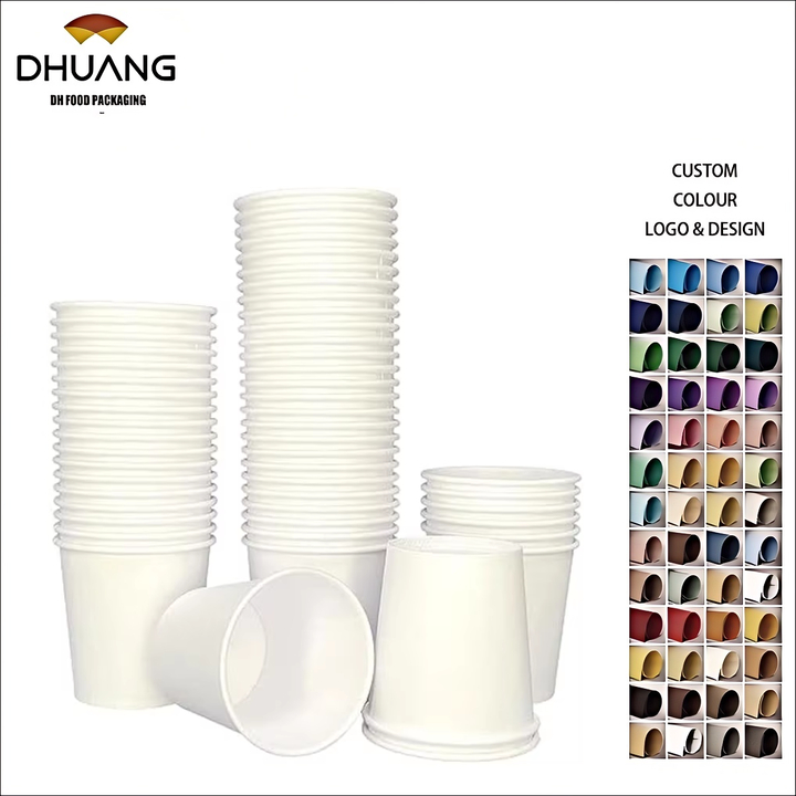 100 Count Biodegradable Paper Hot Cups PE Paint Coat Custom Single Wall for Food Packaging Noodles Includes Paper