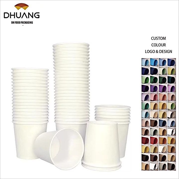 100 Count Biodegradable Paper Hot Cups PE Paint Coat Custom Single Wall for Food Packaging Noodles Includes Paper