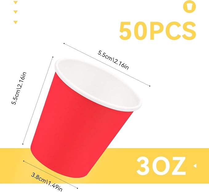 Red Paper Cups Mouthwash Disposable Bathroom Small Paper Birthday Parties Picnics Custom Paper Cups