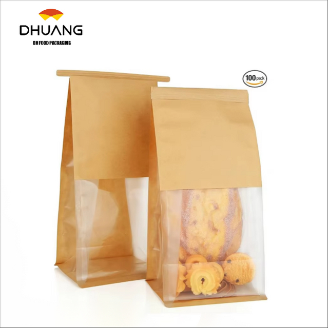 Bread Bag with Window with Wire Loop Can Be sealed Suitable for Bakeries Cafes and Homemade Custom Bread Bags