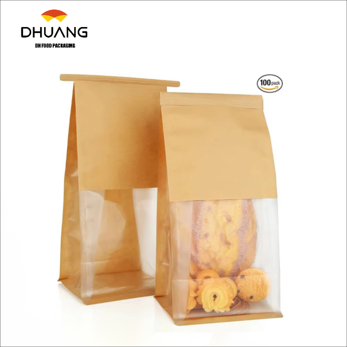 Bread Bag with Window with Wire Loop Can Be sealed Suitable for Bakeries Cafes and Homemade Custom Bread Bags