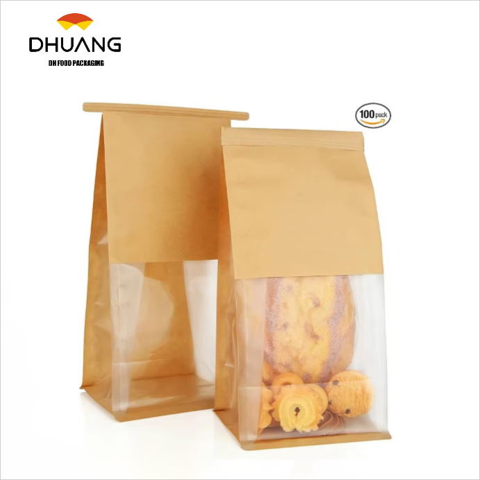 Bread Bag with Window with Wire Loop Can Be sealed Suitable for Bakeries Cafes and Homemade Custom Bread Bags