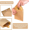 Greaseproof Brown Paper Bag with Sticker for Sandwiches Bakery Snacks Desserts Takeout Durable Packaging Paper Custom Bread Baga