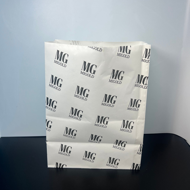 No Handle Flat square Bottom Fat-proof Brown Kraft Paper Bag Customized Take-out Food Packaging Oil-proof Paper Bag