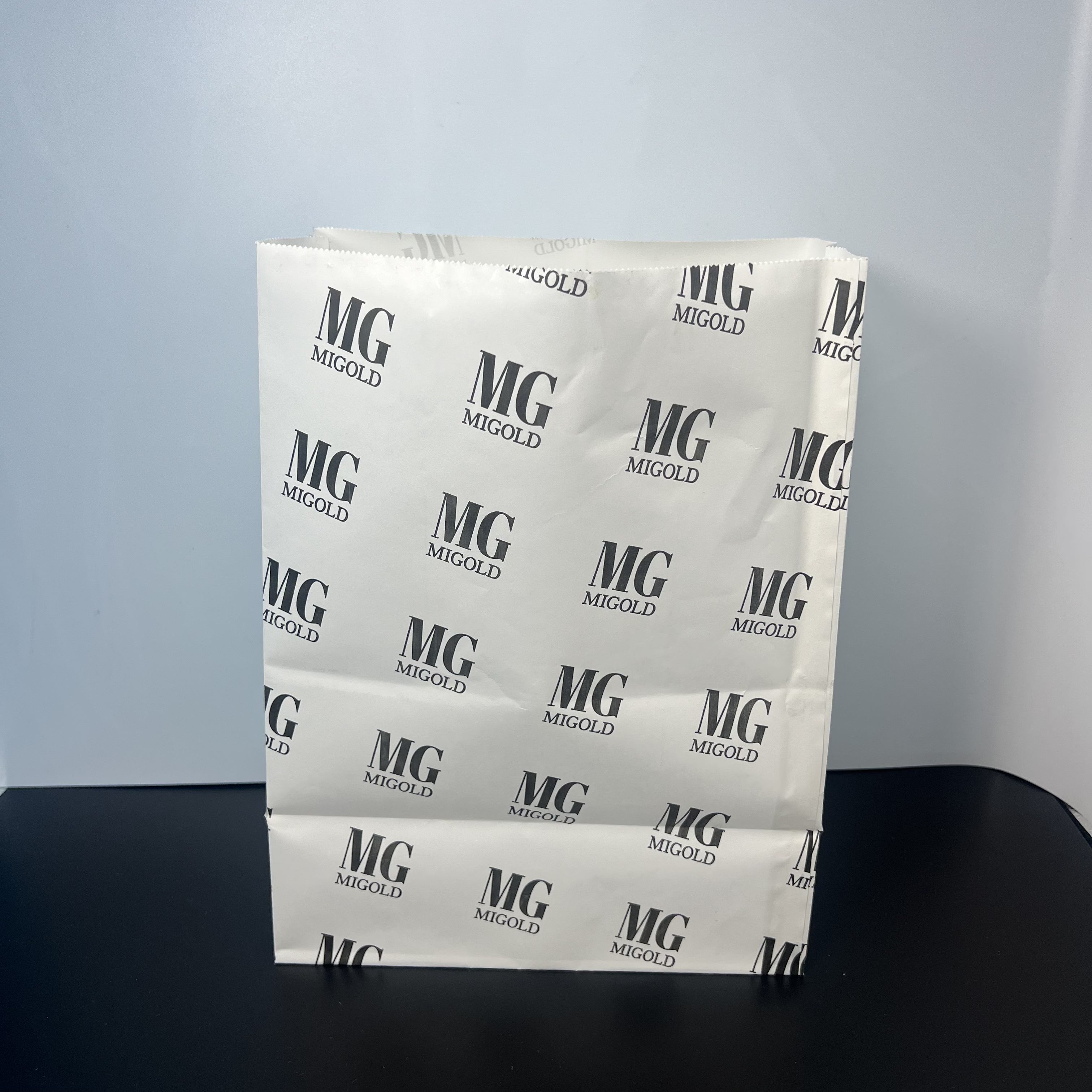 No Handle Flat square Bottom Fat-proof Brown Kraft Paper Bag Customized Take-out Food Packaging Oil-proof Paper Bag