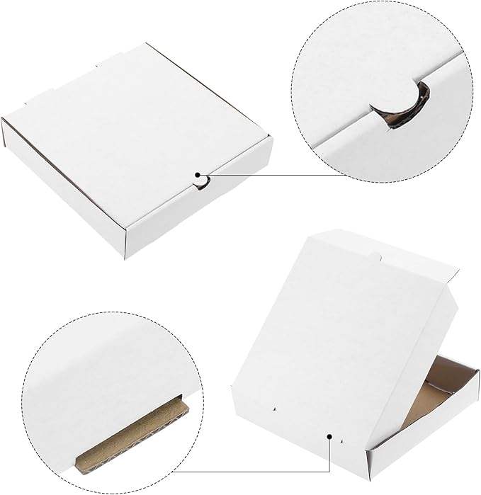 White Pizza Box for Homemade Pizzas and Crafts Homemade Cookies Taco Custom Pizza Boxes