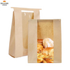 Industrial-Grade Tin Tab Seal Commercial-Grade Window Bags Personalized Kraft Paper for Fresh Baked Goods Custom Bread Bags
