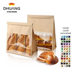 Kraft Paper Bread Bags Tin Label Lock Bag for Toast and Food Storage for Pizza and Sugar Packaging Custom Bread Bags