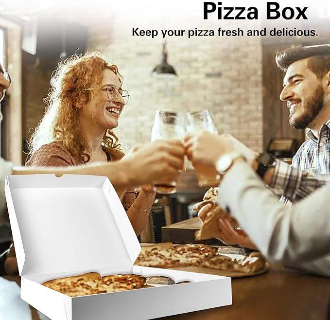 White Homemade Pizza and Craft Paper Boxes for Your Creative Projects and Pizzas