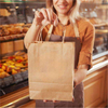 Custom Kraft Paper Bag for Coffee and Milk Tea Biodegradable for Clothing Store Gifts Features Printed Logo