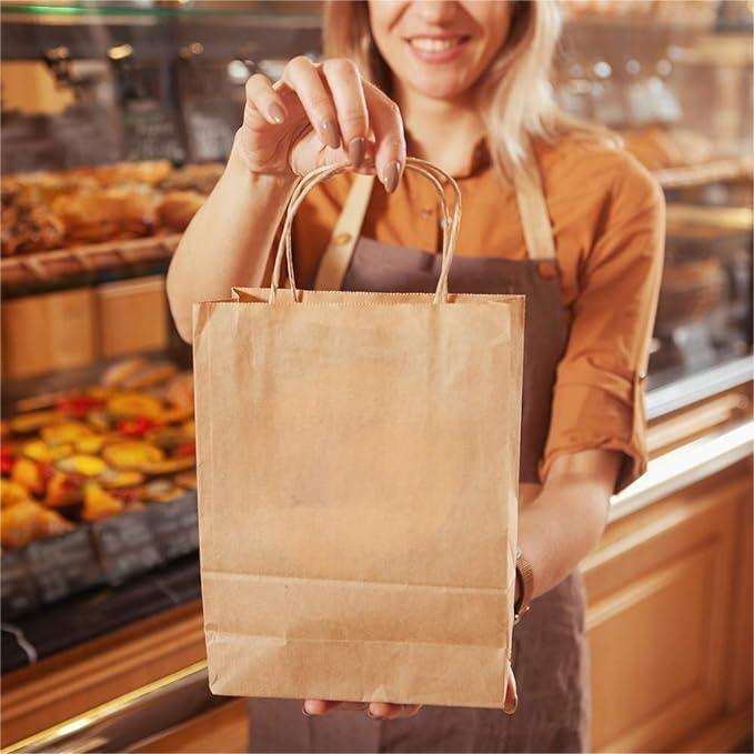Custom Kraft Paper Bag for Coffee and Milk Tea Biodegradable for Clothing Store Gifts Features Printed Logo