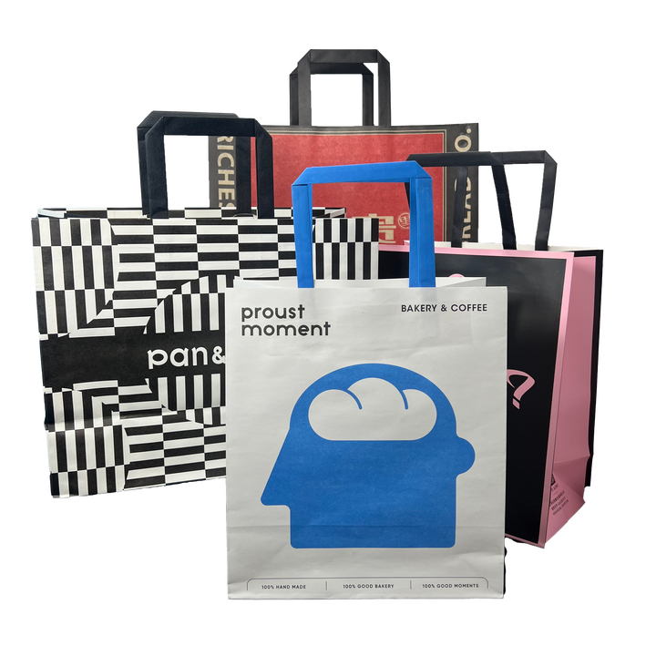 Custom Size Printed logo Paper Bags Kraft Paper Bags for Shopping and Grocery Stores Brown Customizable logo Shopping Bags